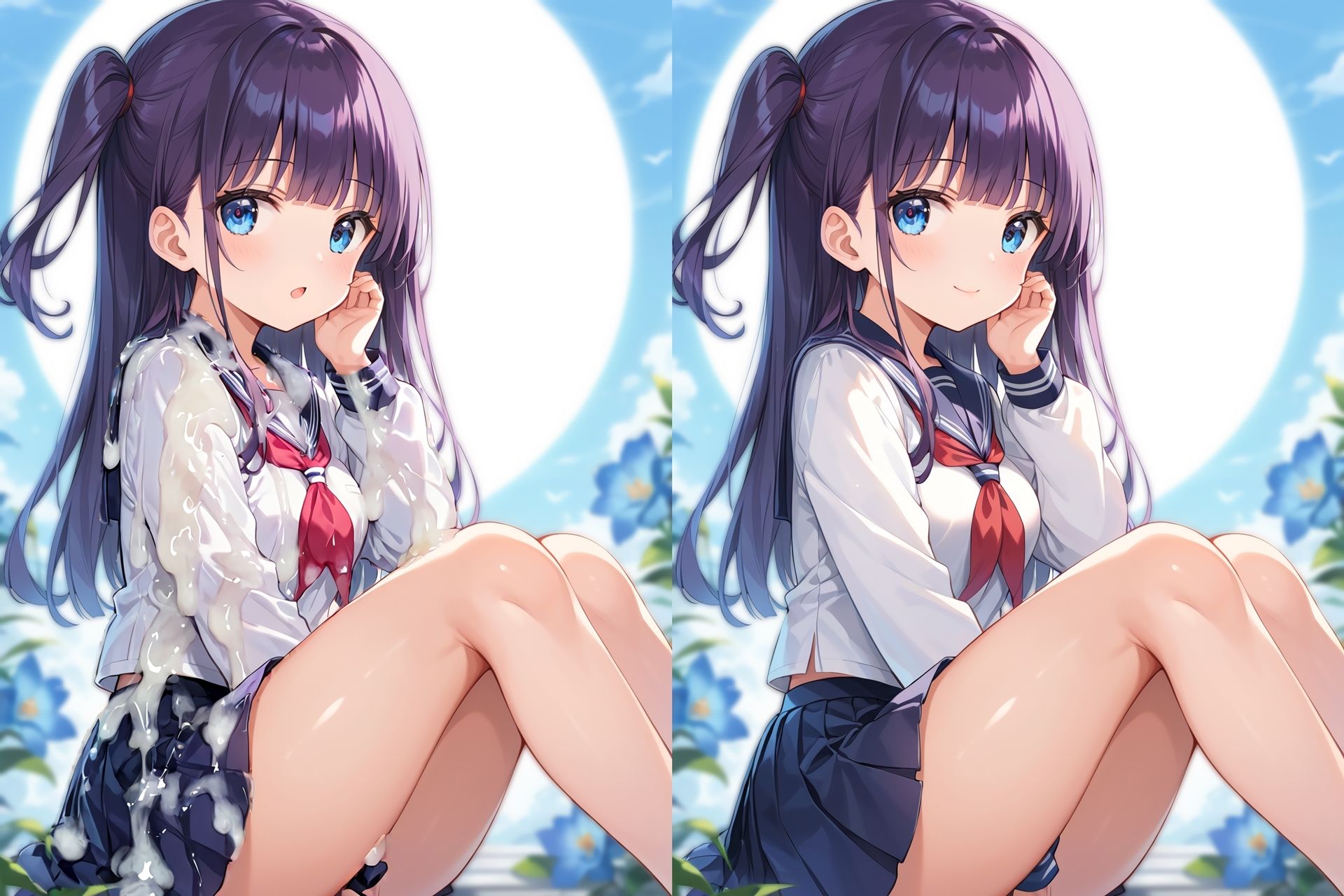 セーラー服ぶっかけ無洗浄CG集 - サンプル画像 3