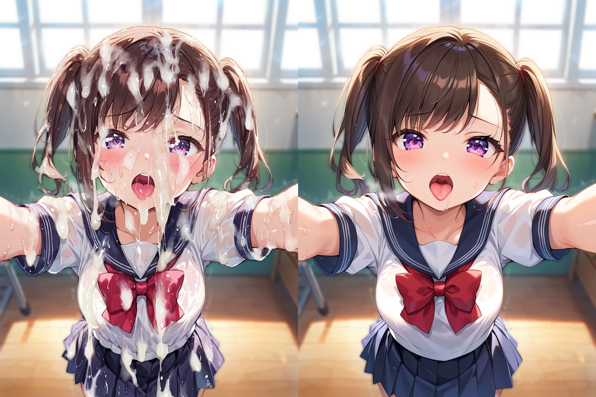 セーラー服ぶっかけ無洗浄CG集 - サンプル画像 7