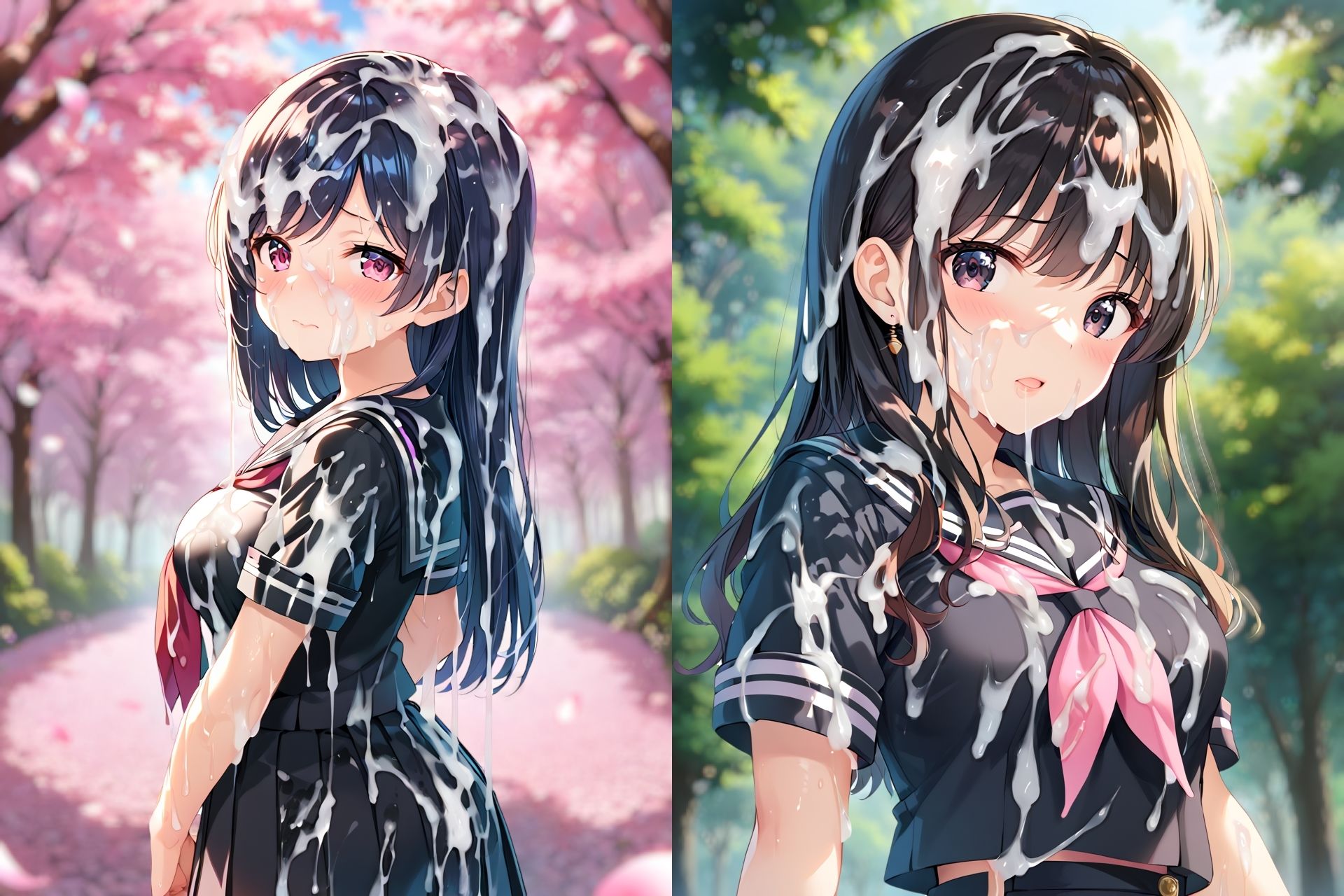 セーラー服ぶっかけCG集3 - サンプル画像 1