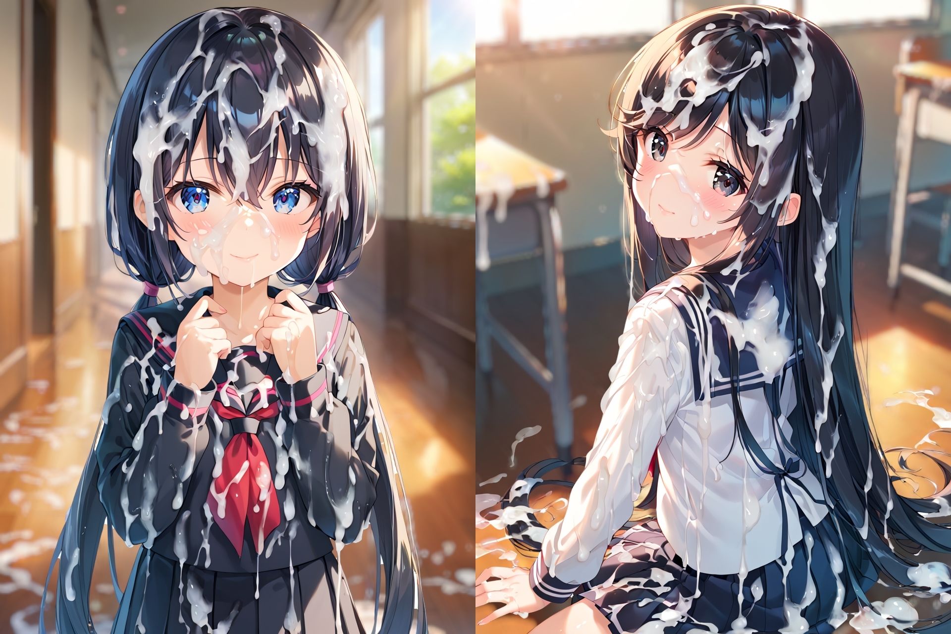 セーラー服ぶっかけCG集3 - サンプル画像 2