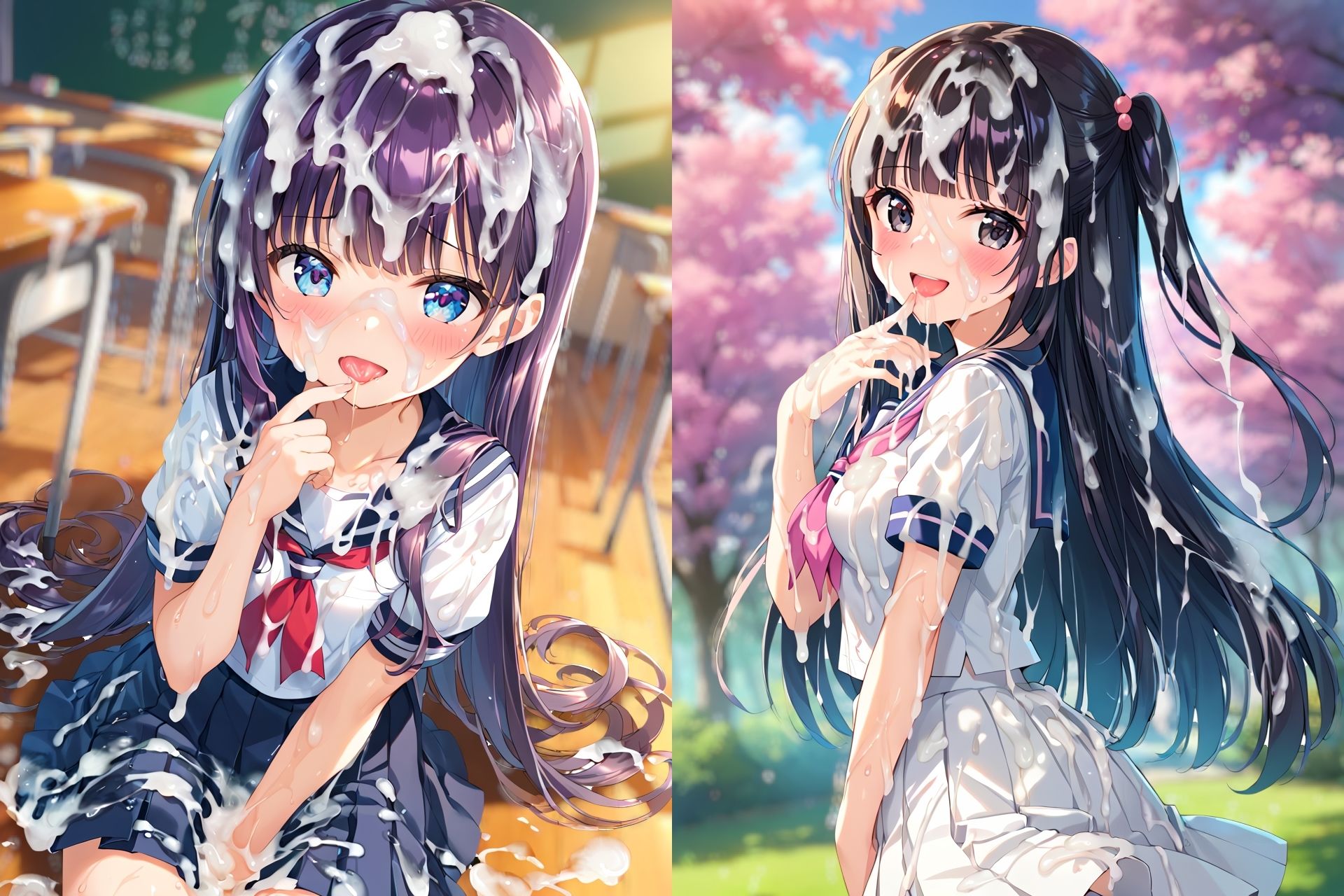 セーラー服ぶっかけCG集3 - サンプル画像 3