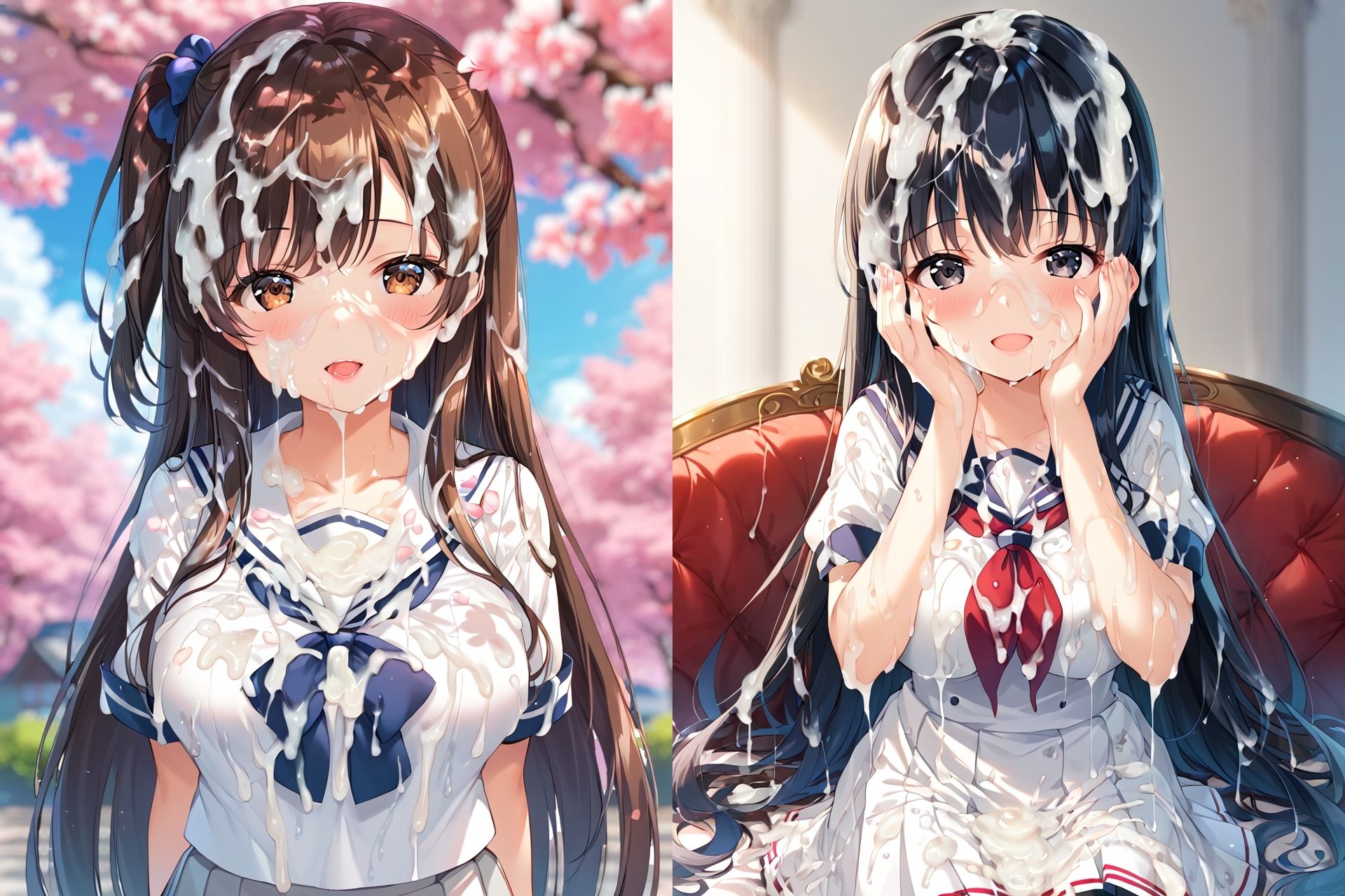 セーラー服ぶっかけCG集3 - サンプル画像 4