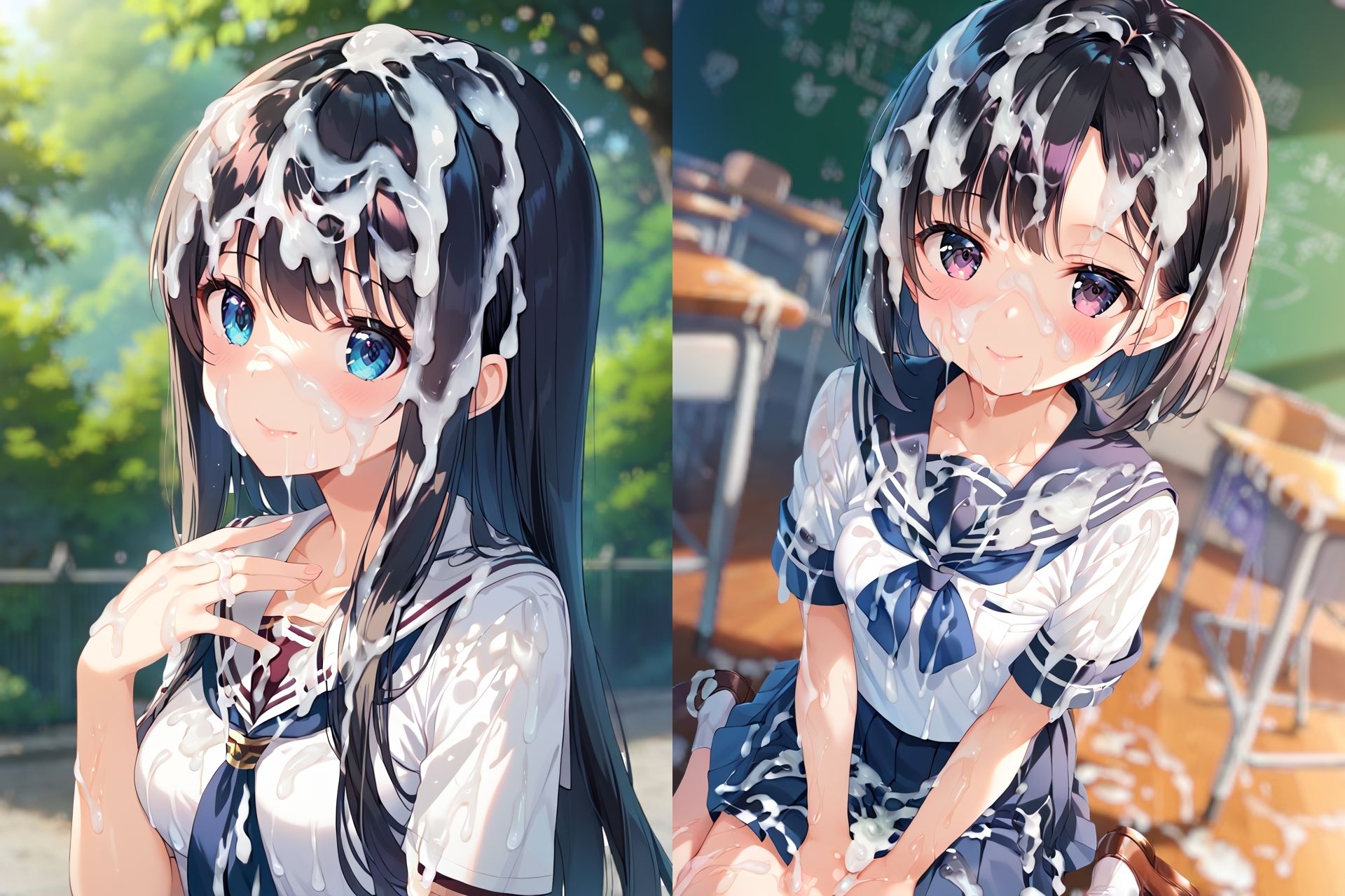 セーラー服ぶっかけCG集3 - サンプル画像 8