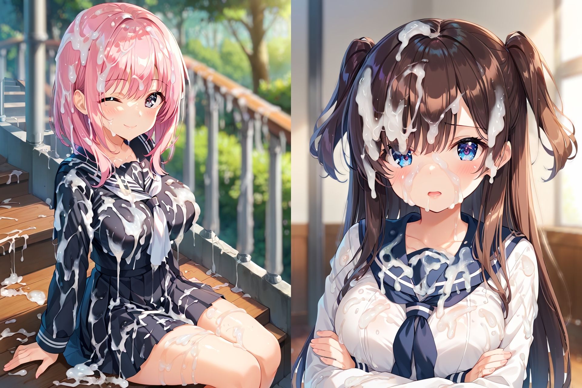 セーラー服ぶっかけCG集3 - サンプル画像 9