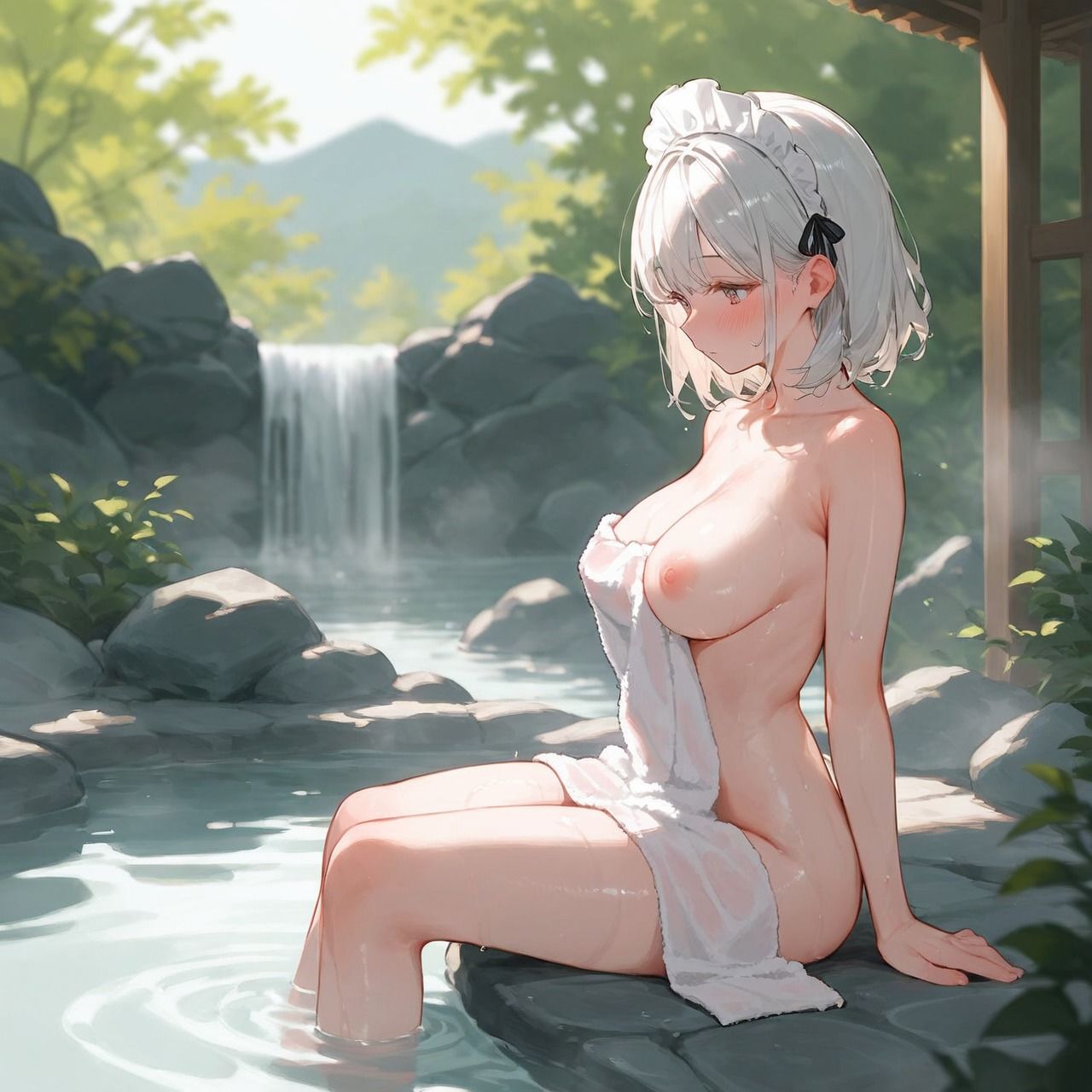 メイドさんと温泉でいちゃラブ（はーと） - サンプル画像 3