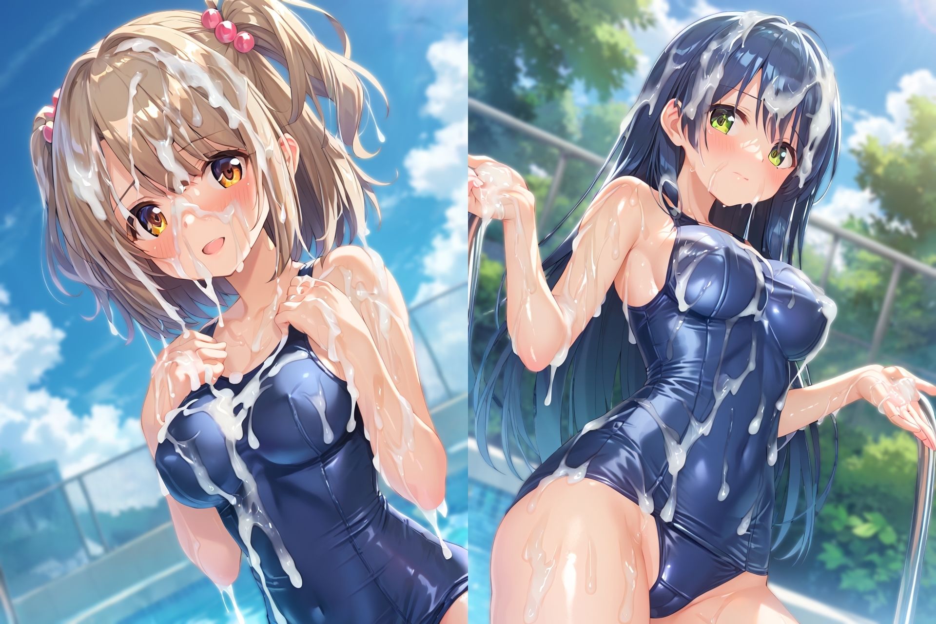 スク水ぶっかけCG集3 - サンプル画像 1