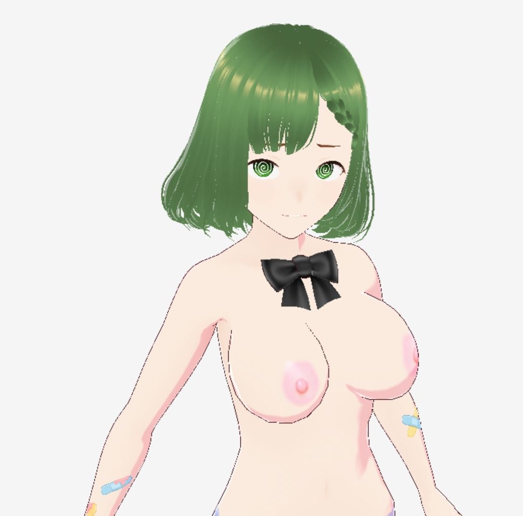 緑色の髪の毛と洋服を着たお姉さん（セリフなし  3DCGモデル  イラスト集） - サンプル画像 8