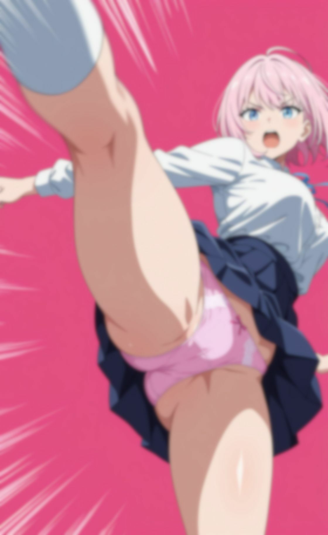 【動画付き】学生服女の子のパンツ丸見えの蹴り - サンプル画像 6