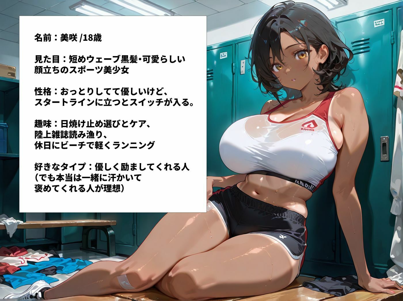 日焼け陸上部巨乳JKを部室に呼び出し汗だくセックス - サンプル画像 7