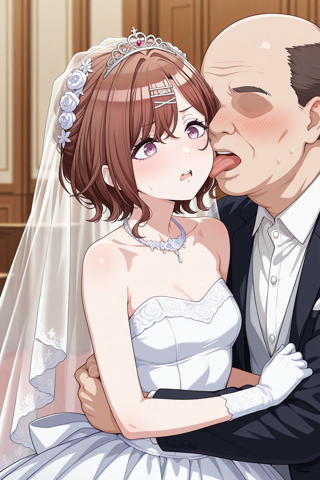 樋口○香 ウェディングドレスでキモおじにより強●性接待 - サンプル画像 2