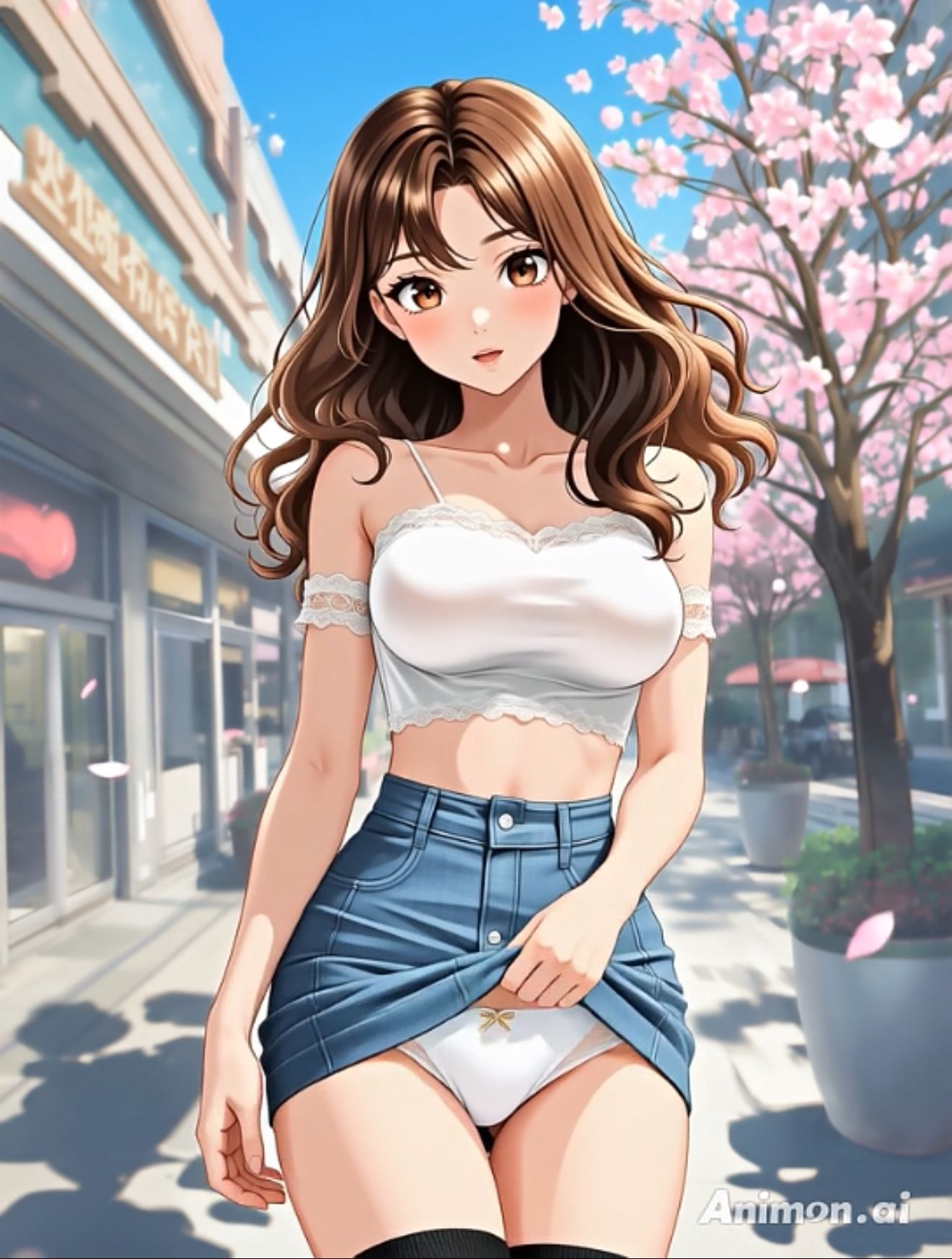 【アニメ3分58秒】ひたすらミニスカめくって生パンツ！ミニスカートや短パンを着たギャルさん30名以上がパンティーを見せようとしてくれます！白色、青色、桃色、黒色・・・十人十色！大胆な女の子から、ツンデレでほとんど見せてくれない女の子まで！ - サンプル画像 3