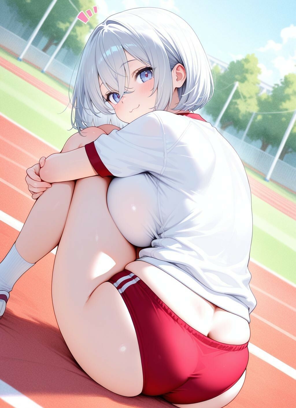 【500枚】汗で濡れた体操服から透ける肉感ボディに本能が抗えないっ！ - サンプル画像 1