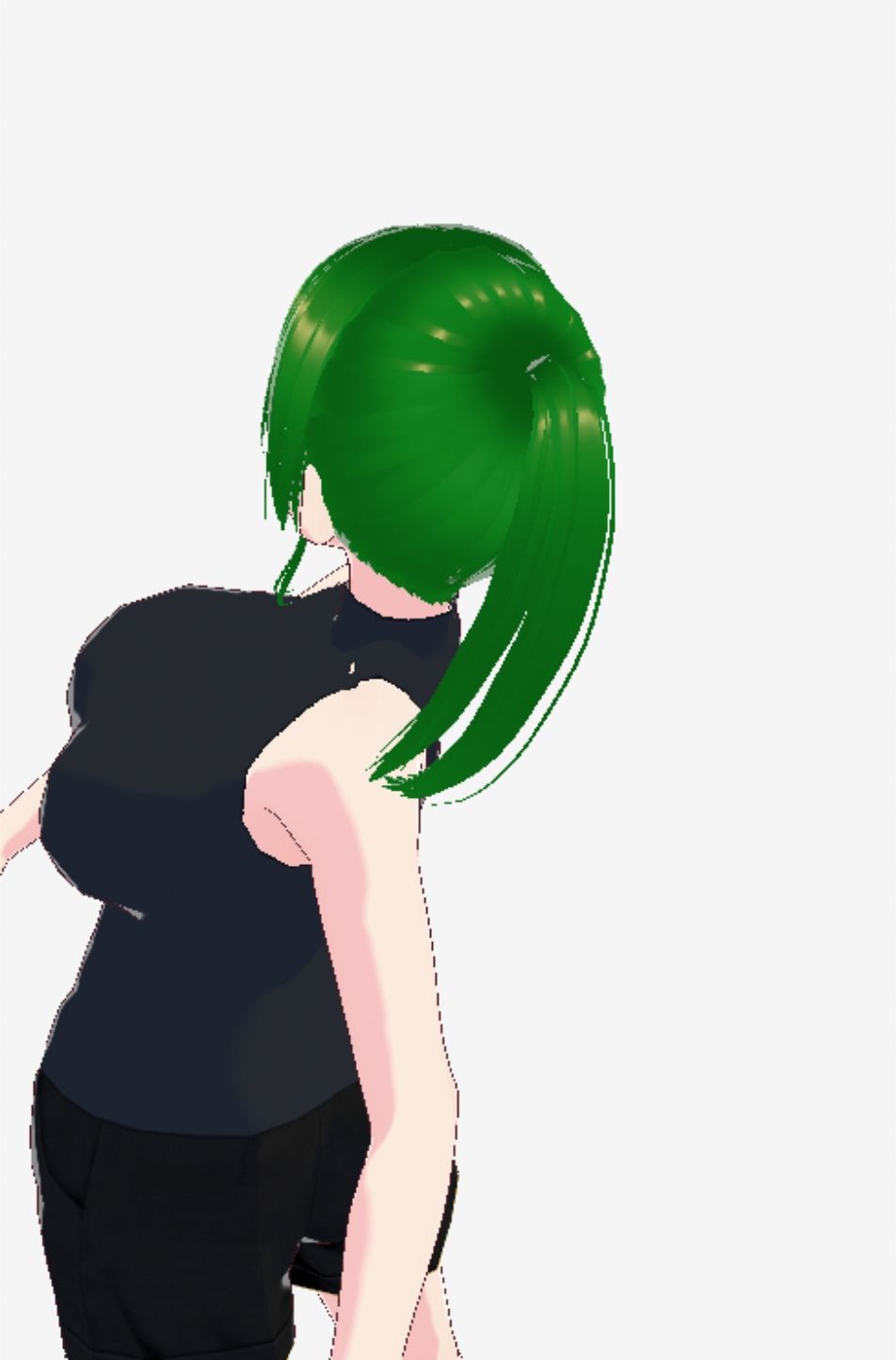 グリーンヘアーのツンデレ美女（セリフなし  3DCGモデル  イラスト集） - サンプル画像 1