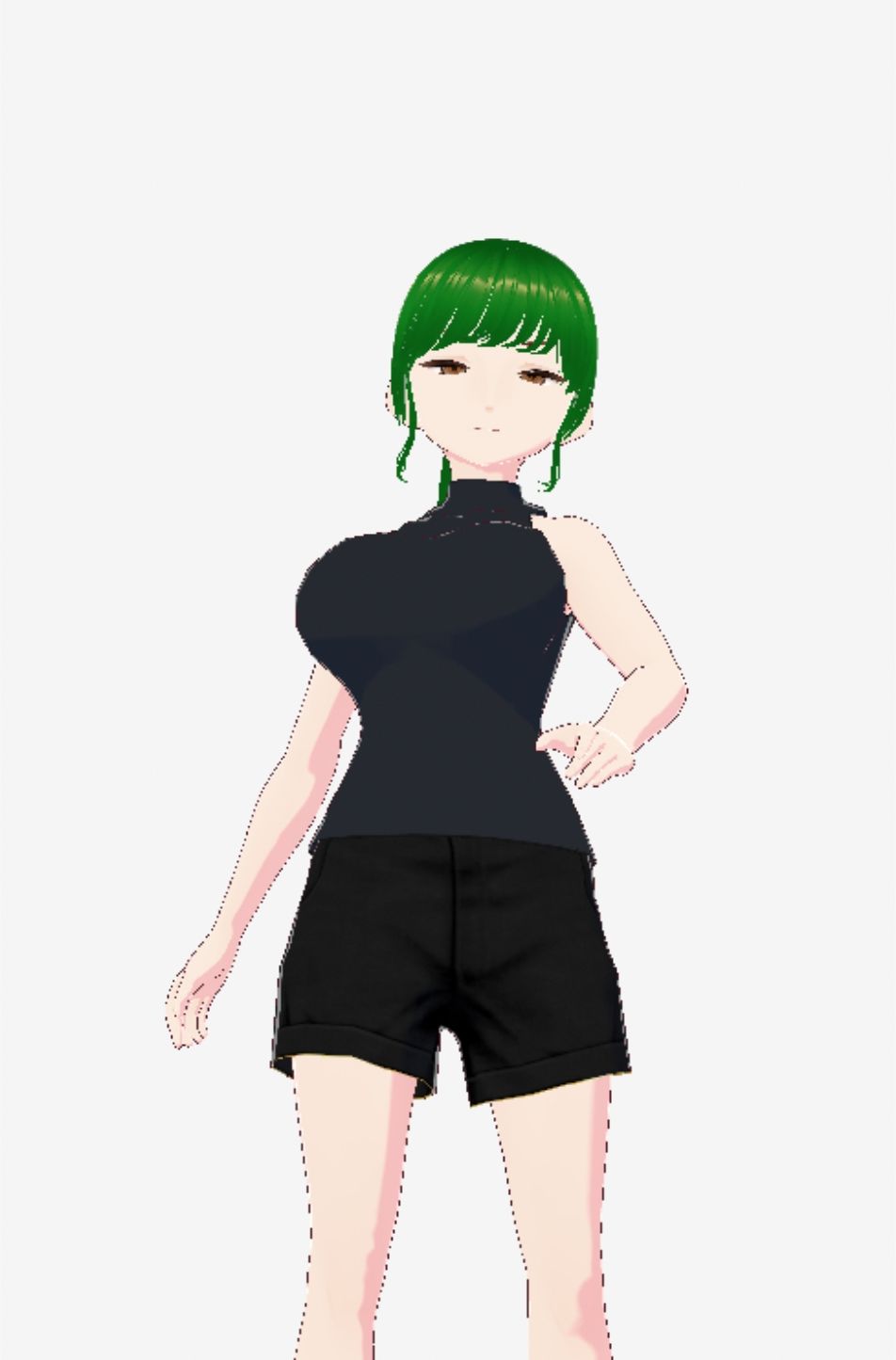 グリーンヘアーのツンデレ美女（セリフなし  3DCGモデル  イラスト集） - サンプル画像 2