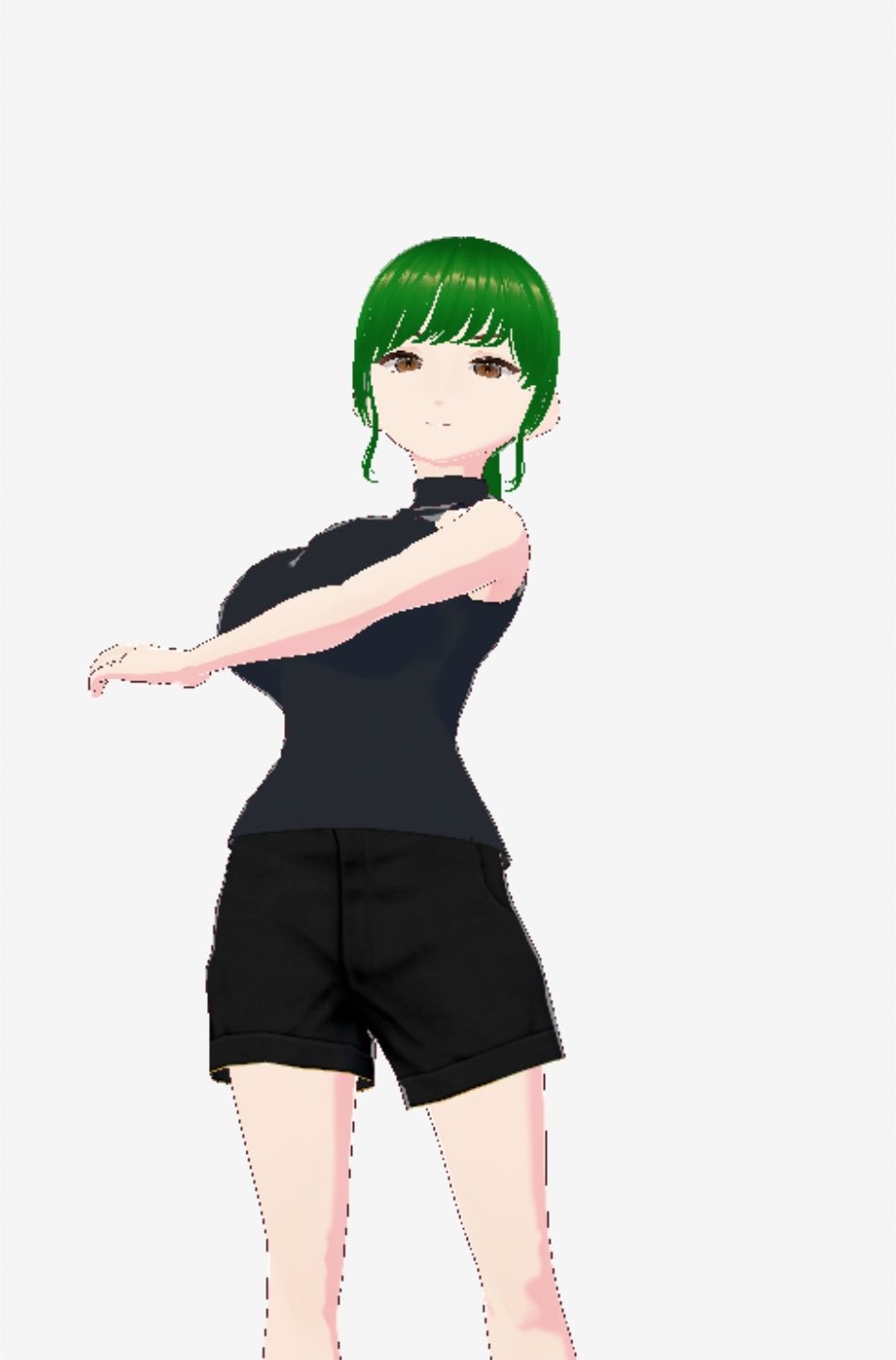 グリーンヘアーのツンデレ美女（セリフなし  3DCGモデル  イラスト集） - サンプル画像 3