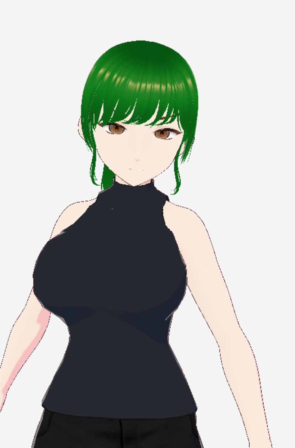 グリーンヘアーのツンデレ美女（セリフなし  3DCGモデル  イラスト集） - サンプル画像 6