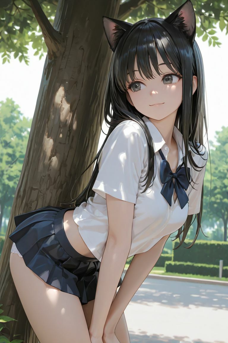 猫耳JKと木の下で - サンプル画像 7