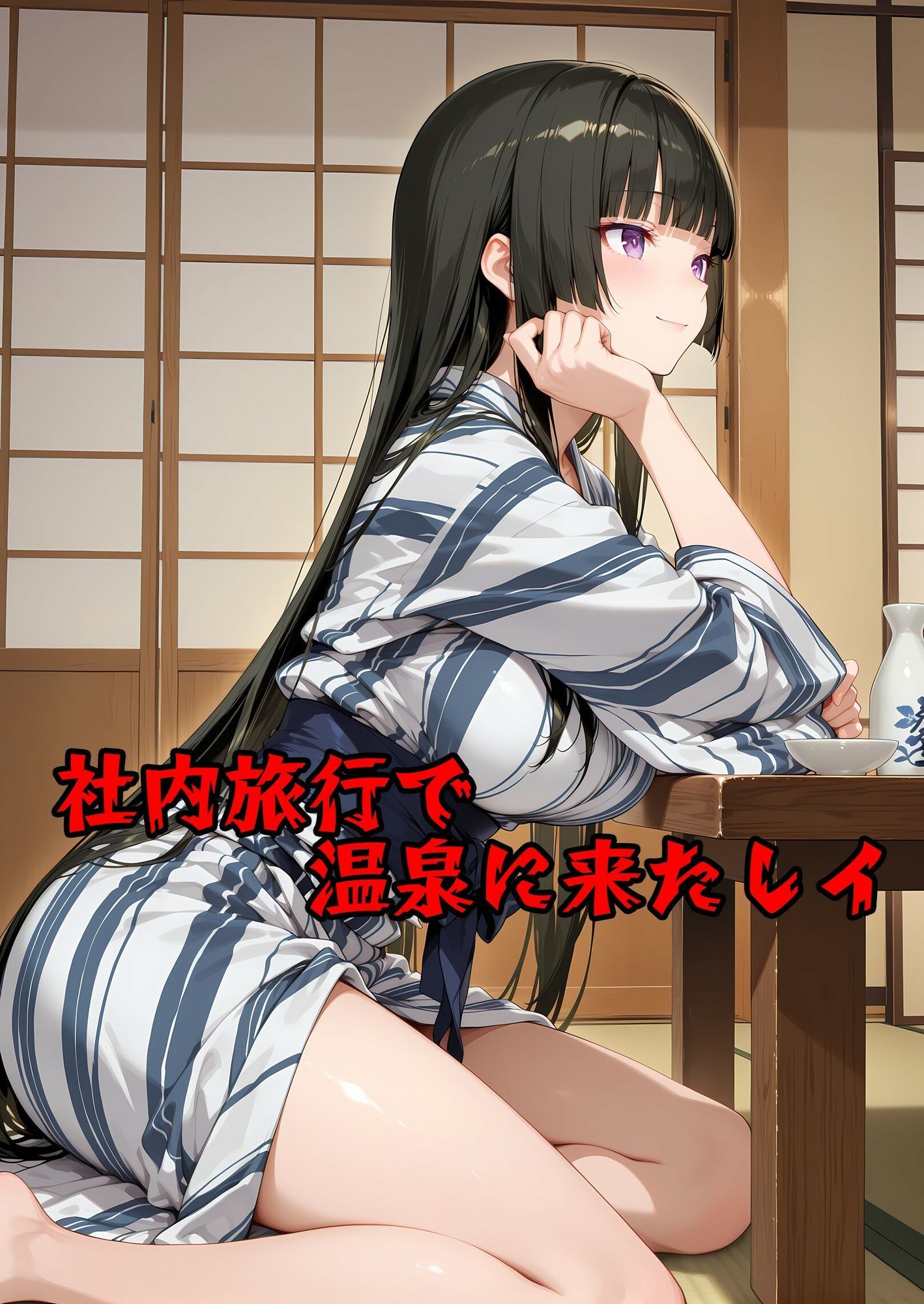 催●堕落:高潔な女上司レイの温泉での痴態 - サンプル画像 1