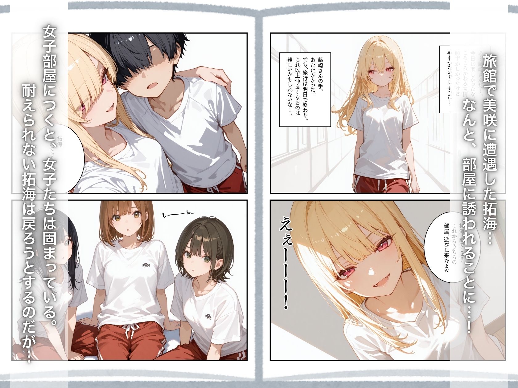 修学旅行2―好きだった一軍ギャルに、女子部屋に誘われ迫られた話。 - サンプル画像 5