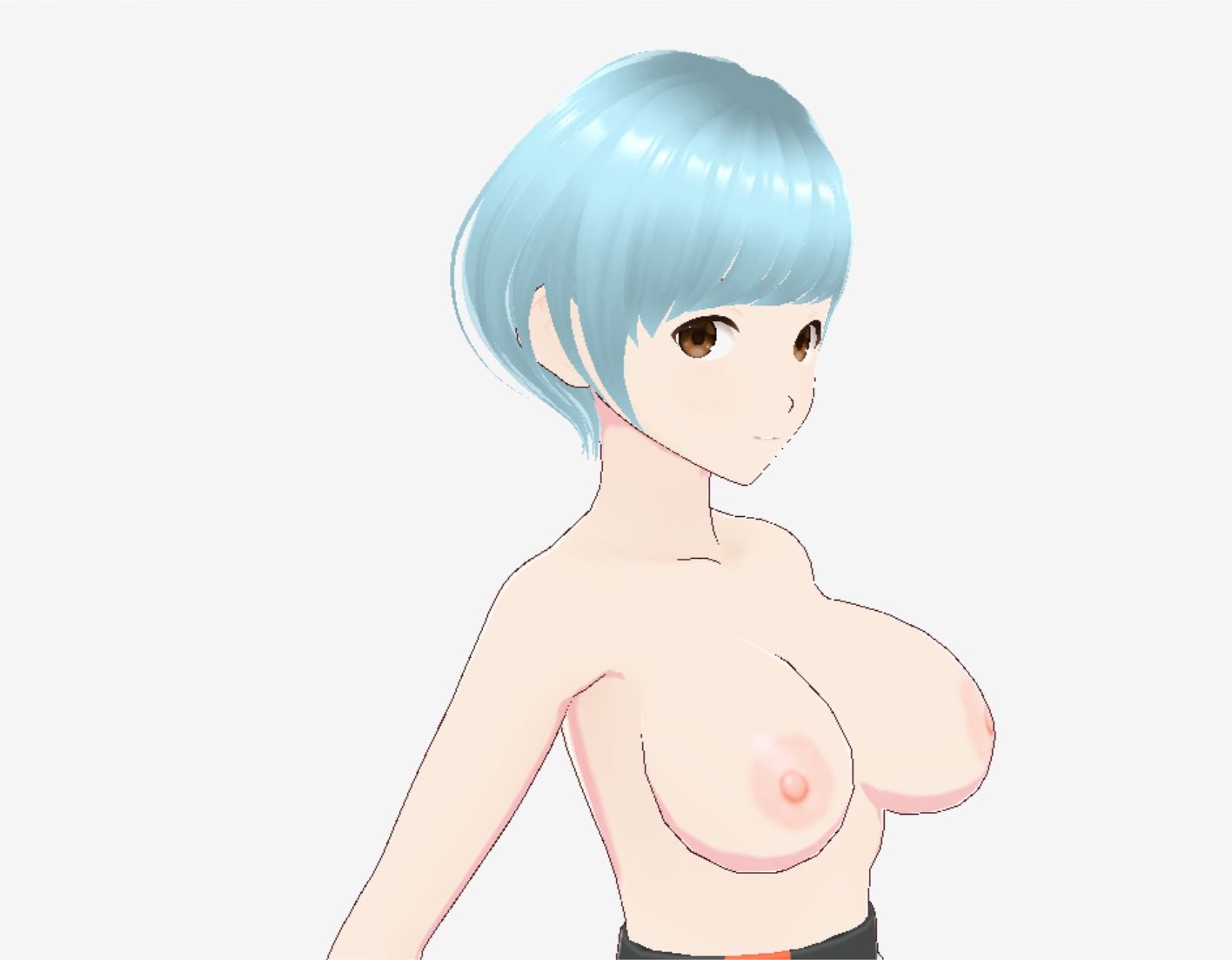水色ヘアーのショートカットのお姉さん（セリフなし  3DCGモデル  イラスト集） - サンプル画像 10