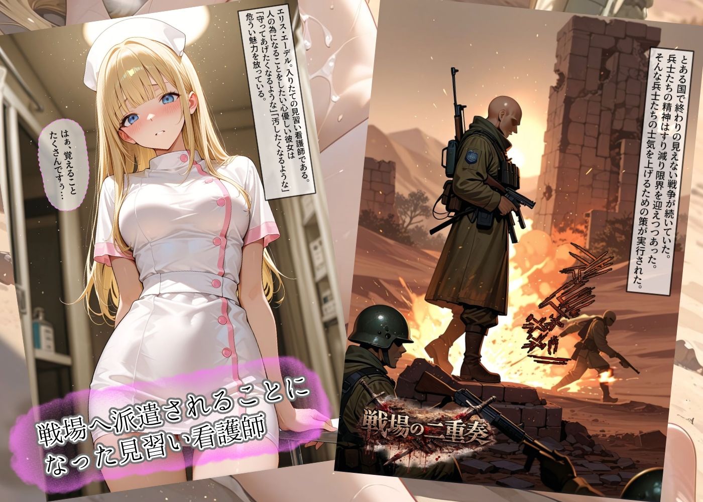 戦場の二重奏〜性処理看護師と女兵士の屈服〜 - サンプル画像 1