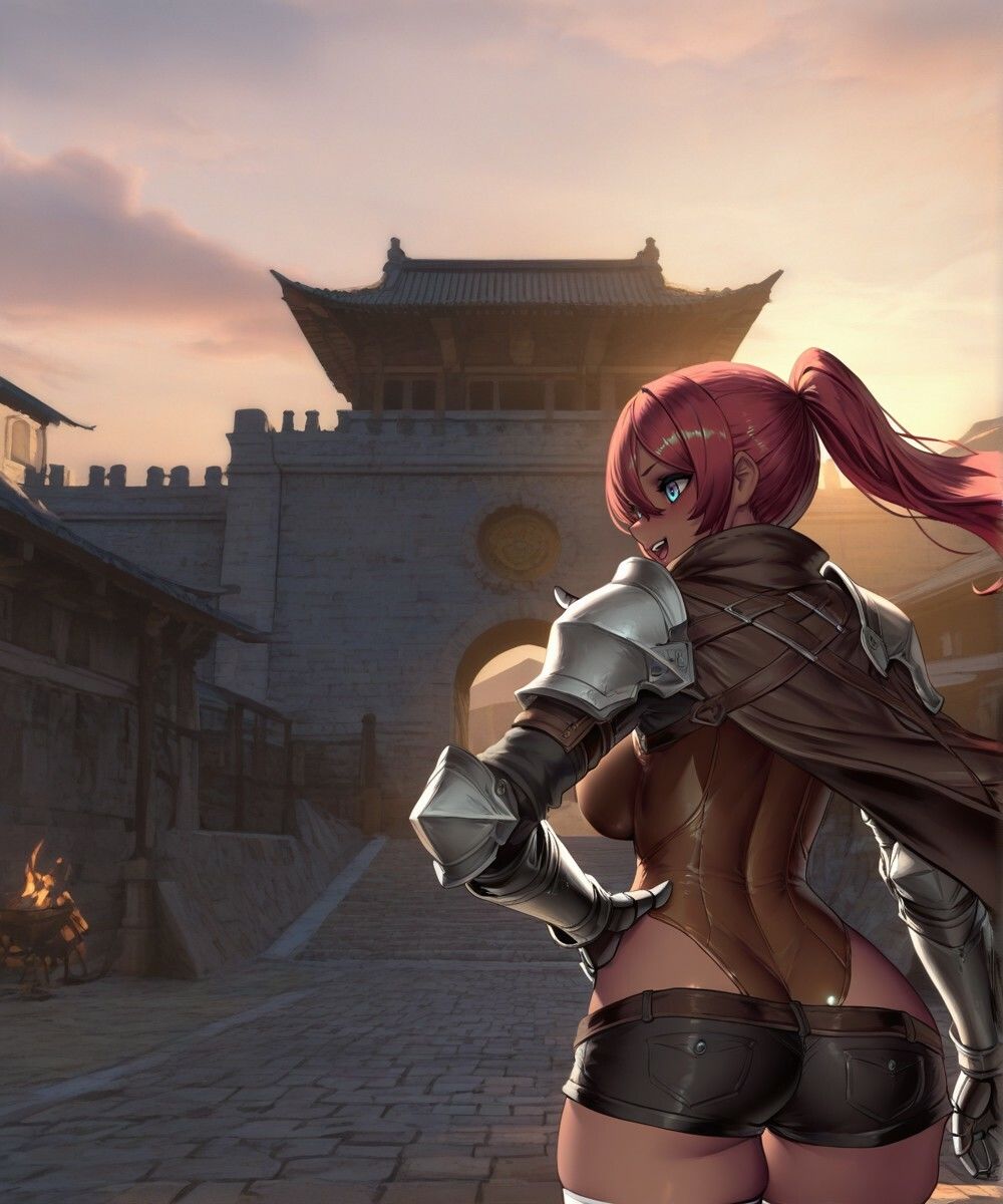 巨乳赤髪傭兵と異国巡りする話 - サンプル画像 6