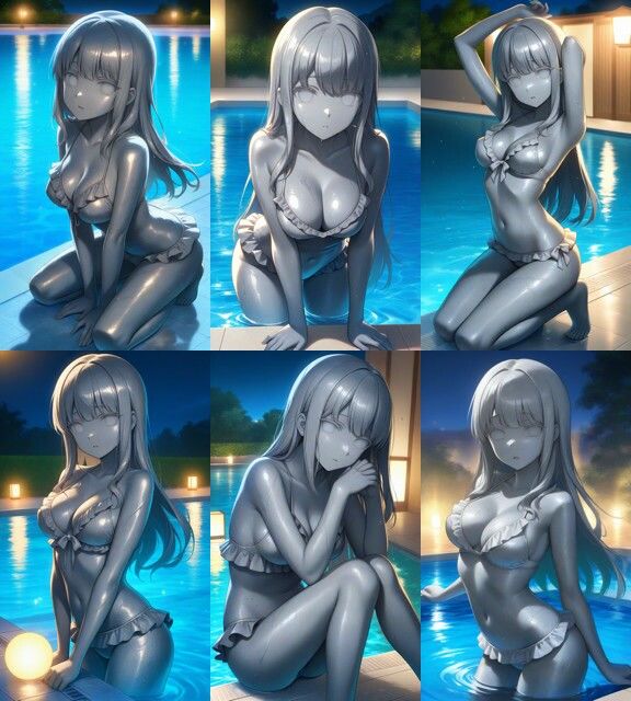 ナイトプールの石像さん - サンプル画像 1