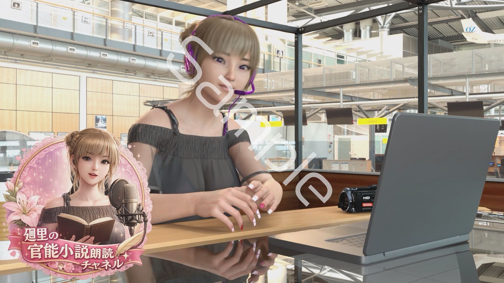 【▲100】日本語★廻里の自撮りWEBラジオ『廻里のGuriGuri（グリグリ）5thシーズン』官能小説朗読＃第1週_その1:女子テニス部の女王のスカート内を盗撮したことがバレて・・。発覚と屈辱の始まり - サンプル画像 2