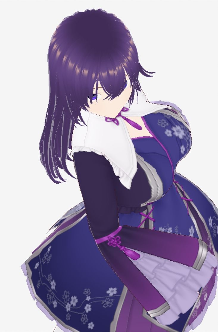 和柄の洋風ドレスの巨乳美女（セリフなし  3DCGモデル  イラスト集） - サンプル画像 4