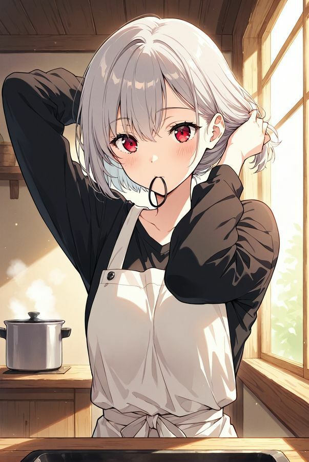 料理中の彼女に - サンプル画像 1