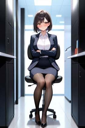 会社で黒タイツのOLと二人きりになったら、フェラされまくった話 - サンプル画像 1