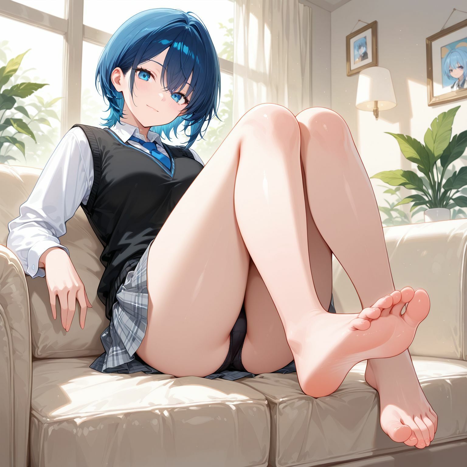 クールでボーイッシュなJKとお家セックス - サンプル画像 2