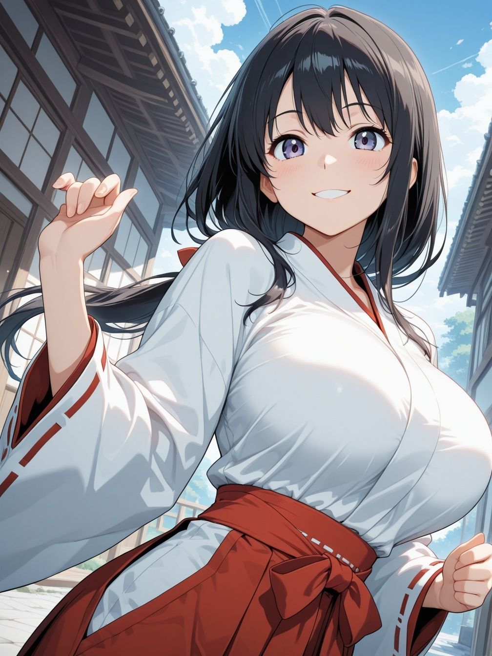 巨乳の巫女バイトJKと煩悩まみれの神主が欲望中出しSEX - サンプル画像 7