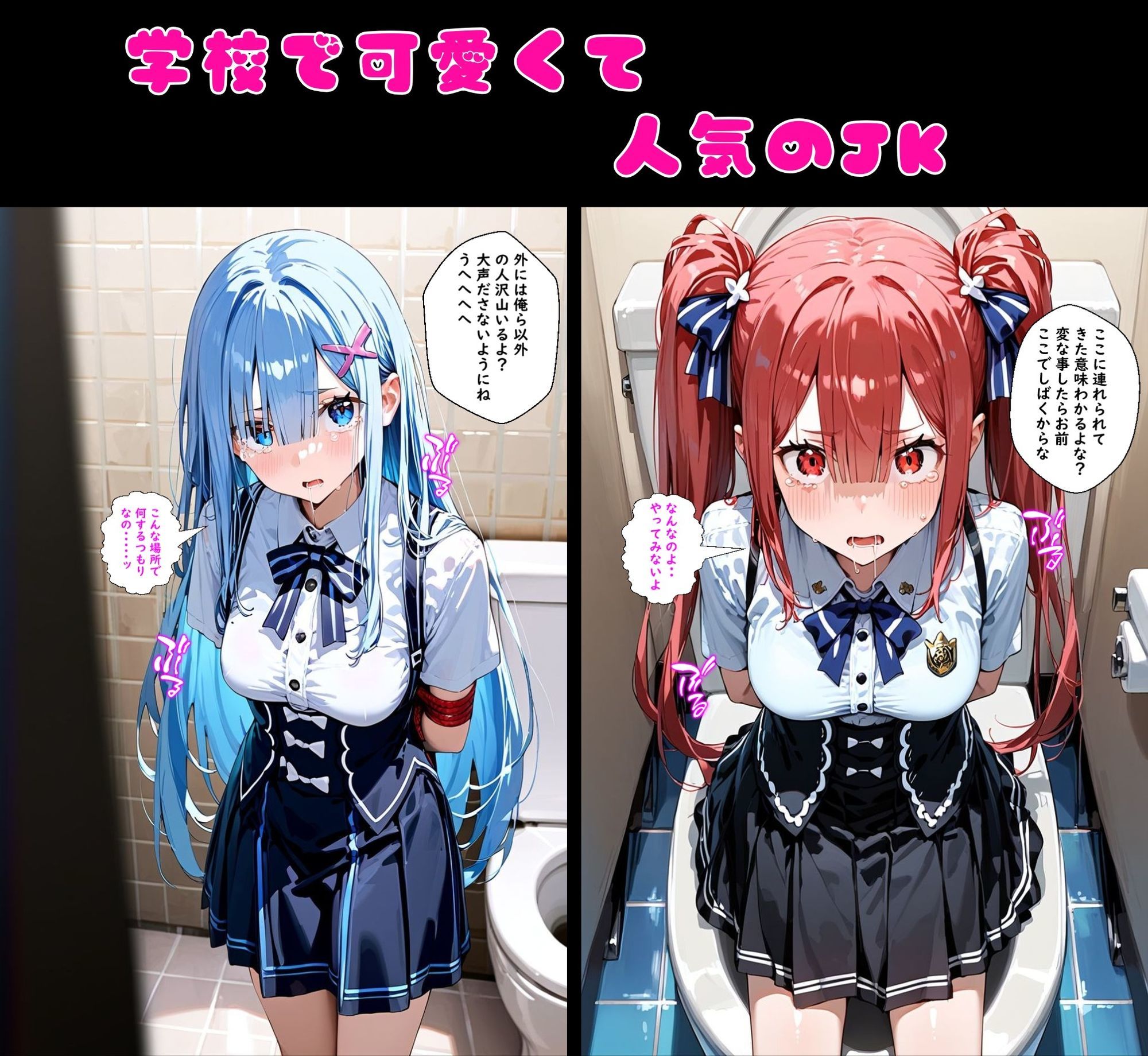 2人の狙われたJK 性奴●化計画 【肉便器編】（澪・紅羽） - サンプル画像 1