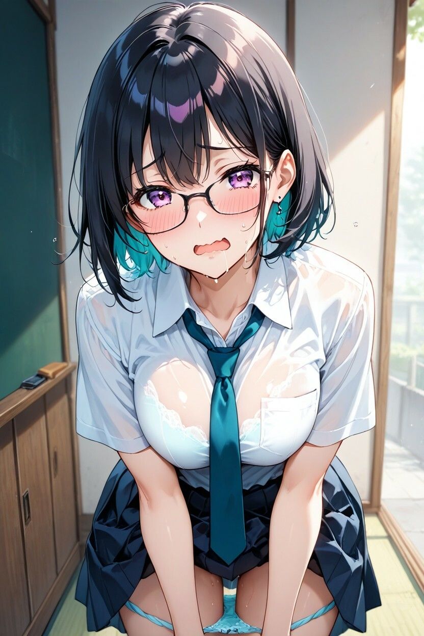 100枚収録】真面目なメガネ委員長の淫らな放課後…！清楚制服美女の秘め事パンツ見せ＆絶頂顔画像集 Vol.4  「ねぇ、眼鏡の奥の私の目……どんなふうに見えてる？」 - サンプル画像 3