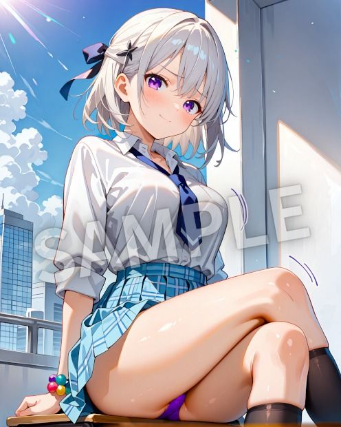 銀髪美女ヒミツ図鑑― 秘められた瞬間イラスト集 ― - サンプル画像 1