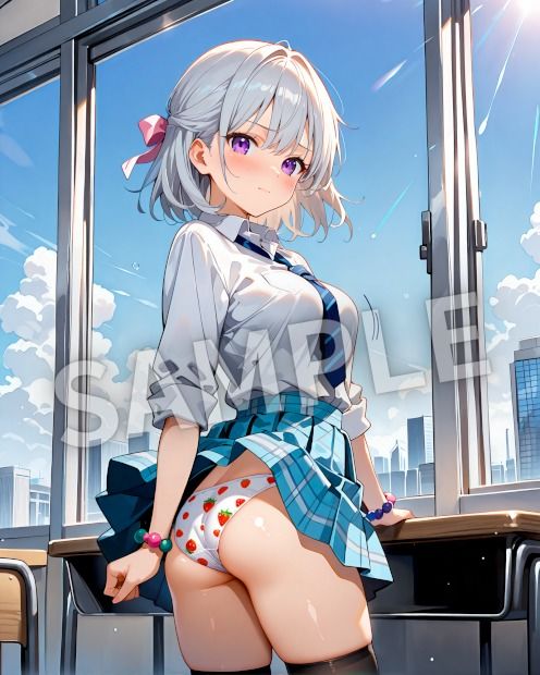 銀髪美女ヒミツ図鑑― 秘められた瞬間イラスト集 ― - サンプル画像 3