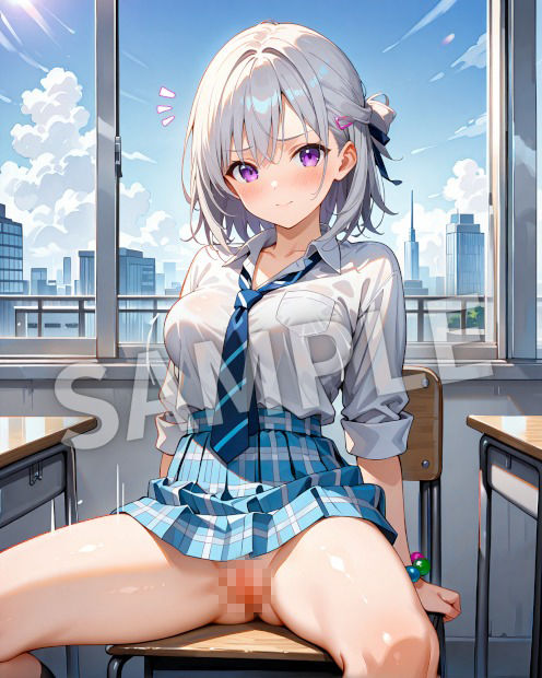 銀髪美女ヒミツ図鑑― 秘められた瞬間イラスト集 ― - サンプル画像 4