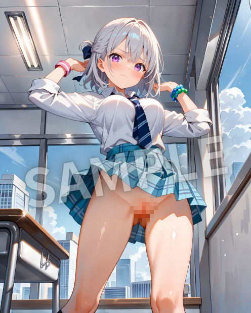 銀髪美女ヒミツ図鑑― 秘められた瞬間イラスト集 ― - サンプル画像 5