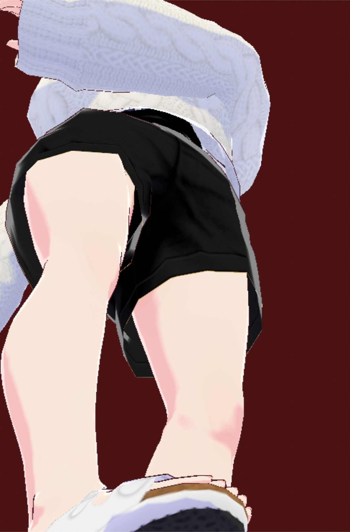 白いタートルネックセーターに黒いショートパンツのお姉さん（セリフなし  3DCGモデル  イラスト集） - サンプル画像 9