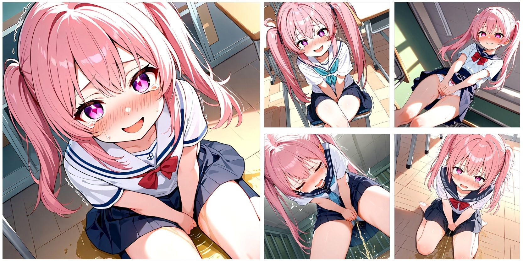 教室でおしっこ漏らして絶望してたけどなんだか逆にクセになっちゃったCG集 - サンプル画像 5