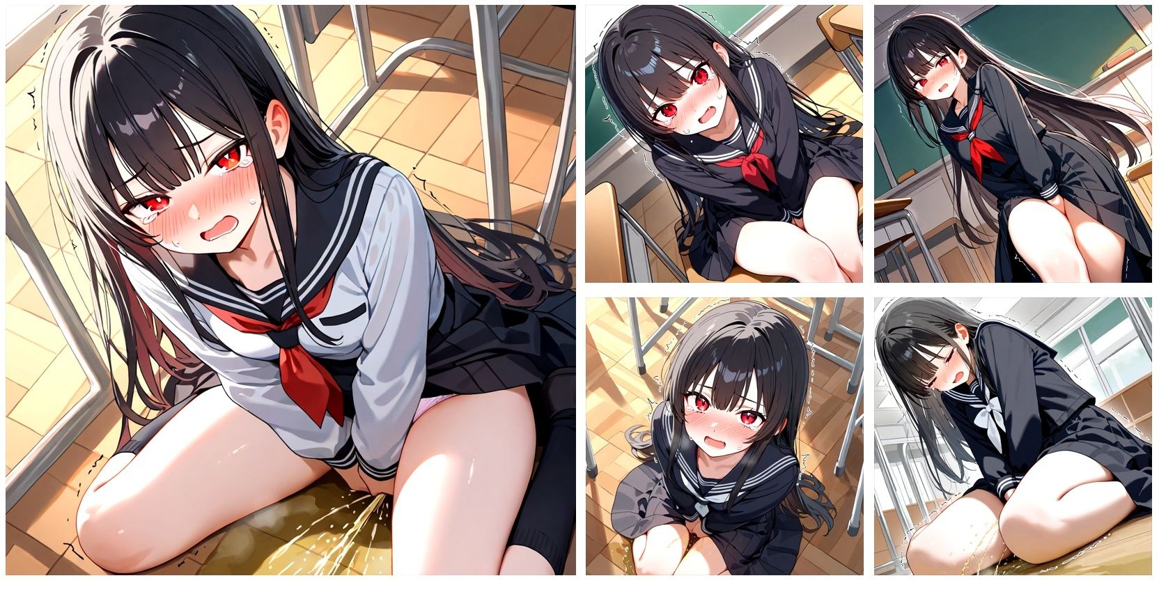 教室でおしっこ漏らして絶望してたけどなんだか逆にクセになっちゃったCG集 - サンプル画像 7