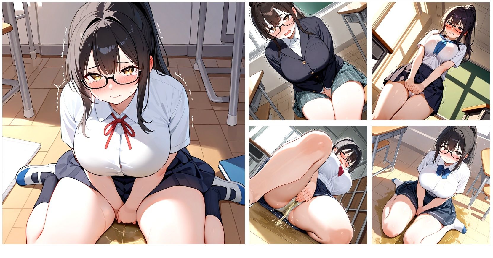 教室でおしっこ漏らして絶望してたけどなんだか逆にクセになっちゃったCG集 - サンプル画像 9
