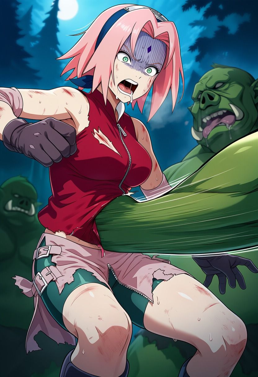 春●サクラ vs オークの群れ - サンプル画像 4