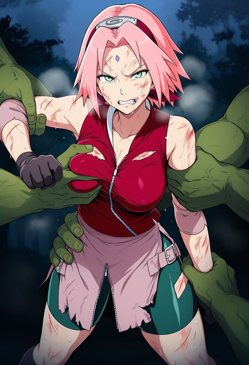 春●サクラ vs オークの群れ - サンプル画像 5