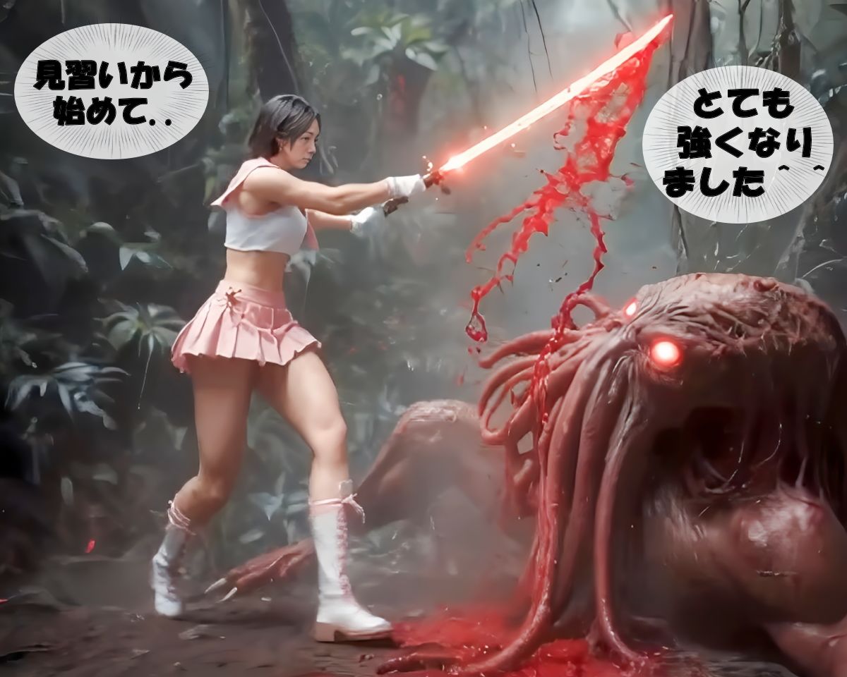 【リアル動画34分】人妻Sayaの変態日記/セーラー剣士/出産生贄寄生編 - サンプル画像 2