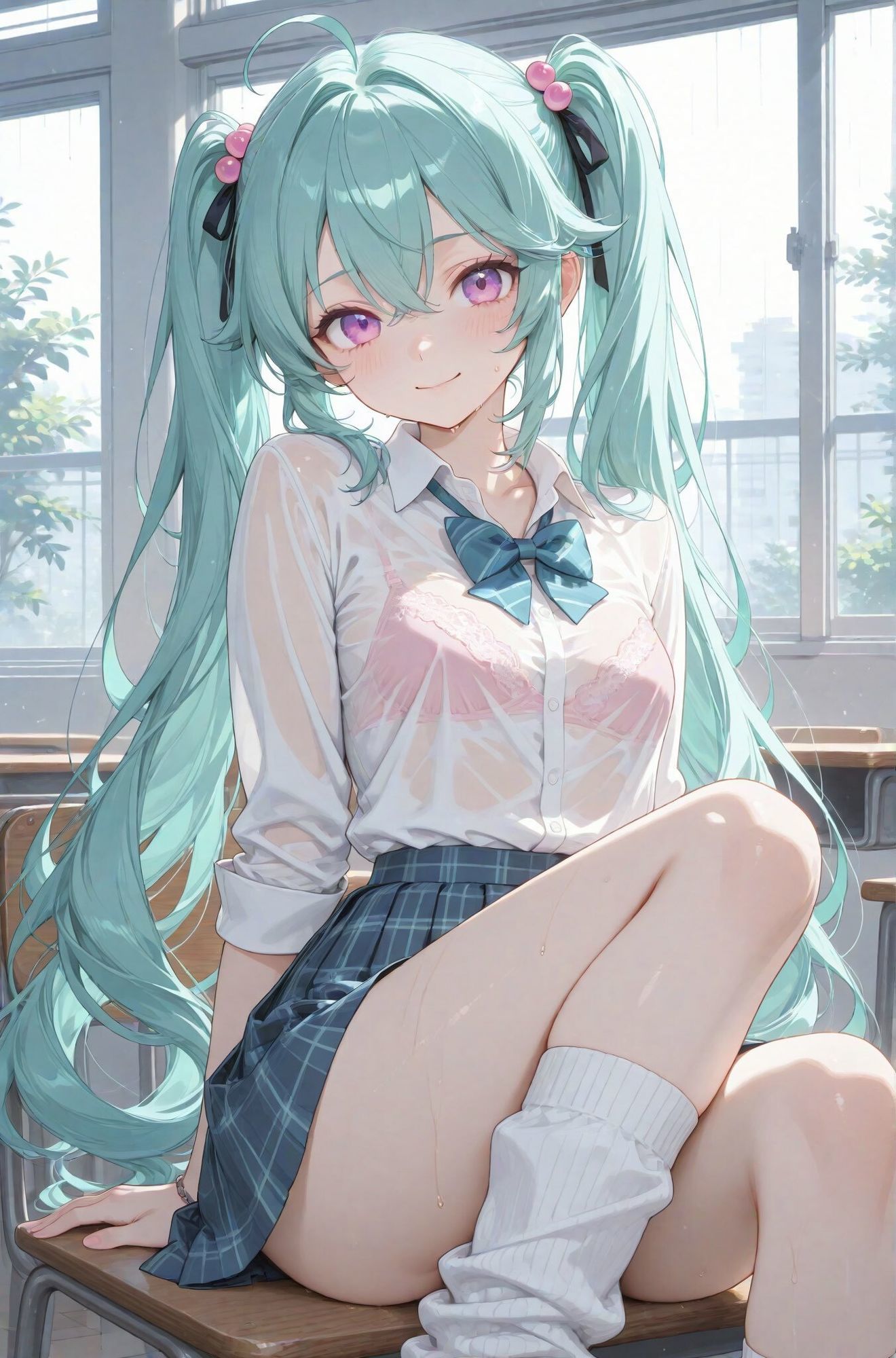 萌え下着！女体観察3〜ブラジャーは脱がさないで！〜下着、制服特化 - サンプル画像 1