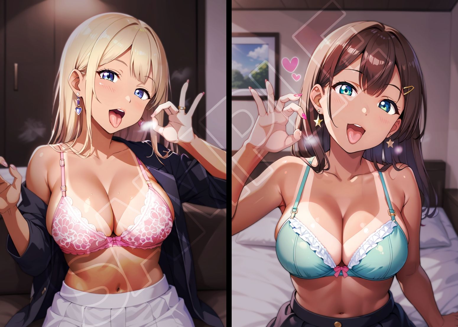 黒ギャル誘惑指わっか:エアフェラ中毒の褐色挑発レディ - サンプル画像 2