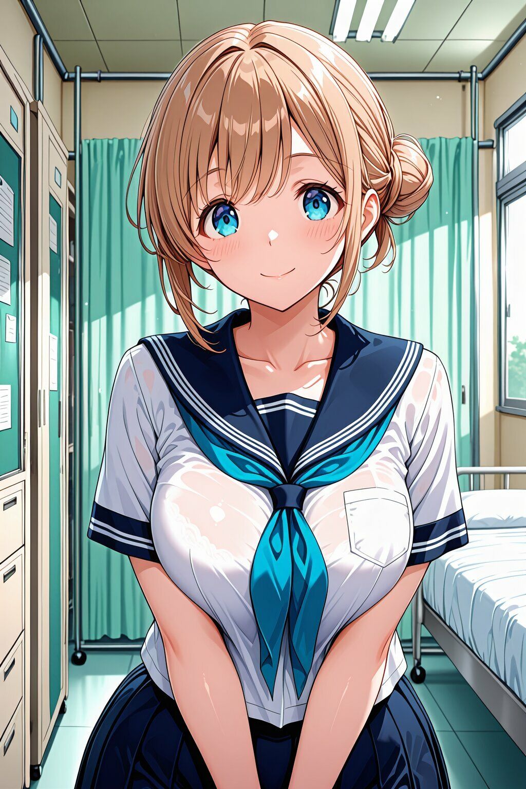 淫乱女子校生 後輩ちゃん校内どこでもいいなり中出しSEX - サンプル画像 1