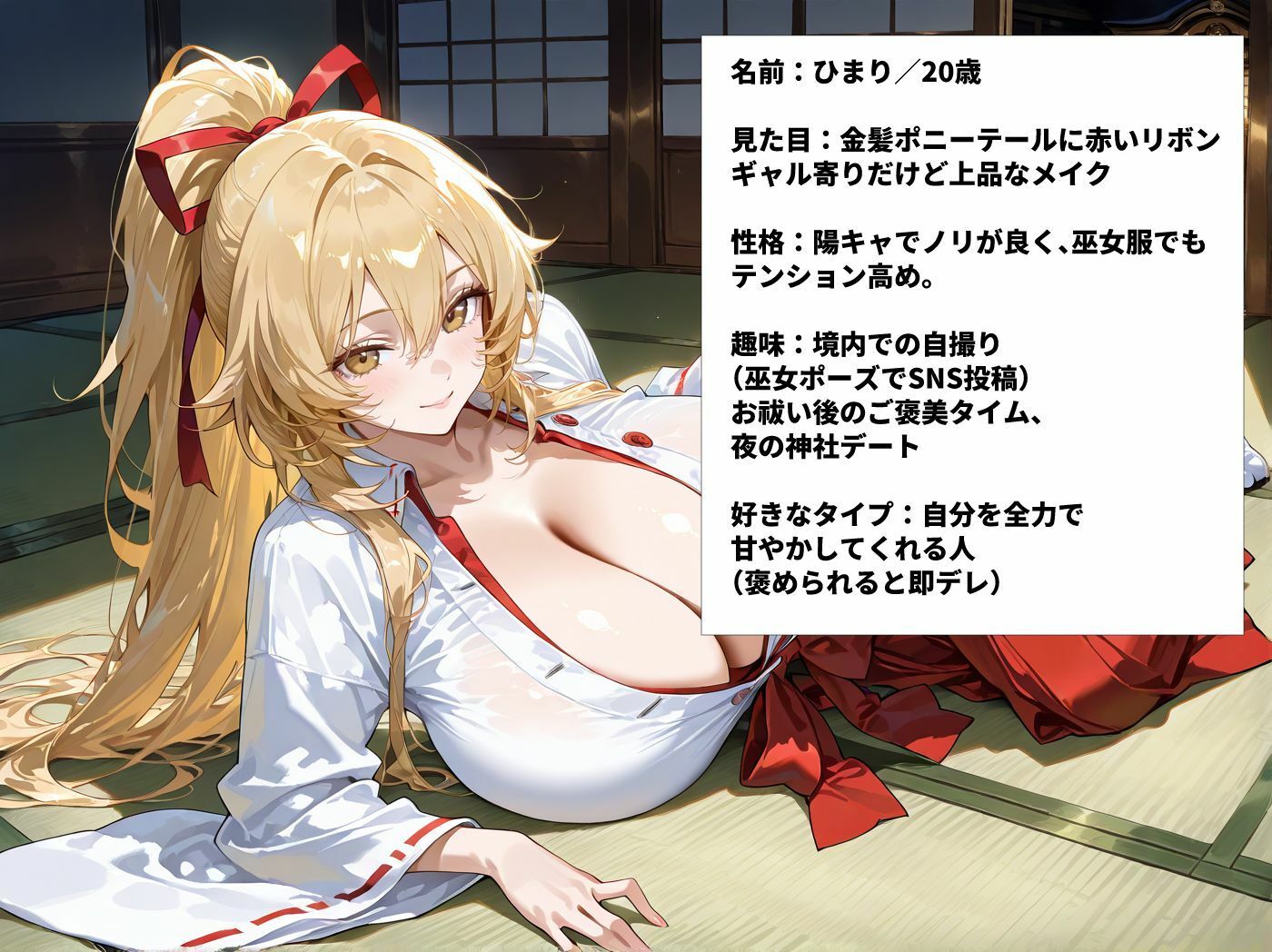 爆乳巫女さんを神聖な寺部屋でハメまくった一部始終 - サンプル画像 7